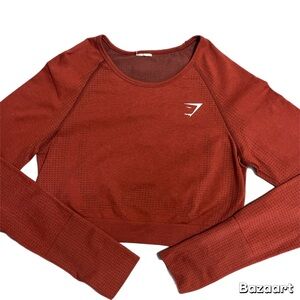 Gymshark Red Fitted Crop long sleeve